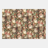 Oude Fashioned Santa's met Wreaten Inpakpapier Vel (Voorkant)