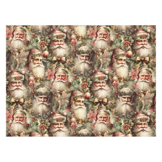 Oude Fashioned Santa's met Wreaten Tafelkleed (Voorkant (Horizontaal))