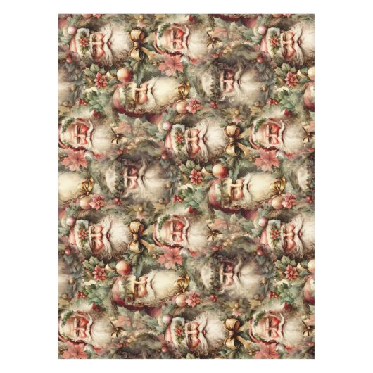 Oude Fashioned Santa's met Wreaten Tafelkleed (Voorkant)
