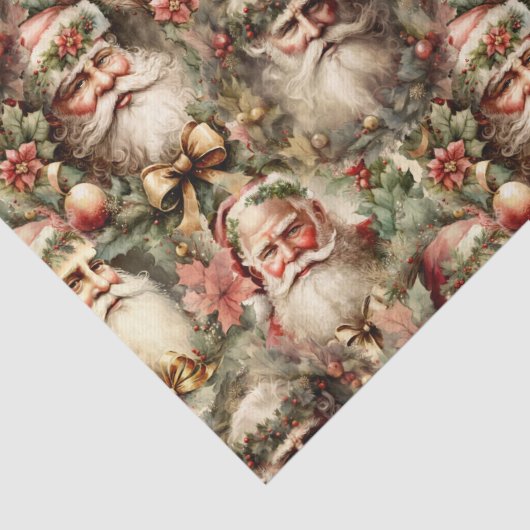 Oude Fashioned Santa's met Wreaten Tissuepapier (Detail)
