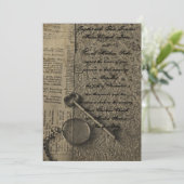 Oude Fashioned Steampunk Wedding Invitations Kaart (Staand voorkant)