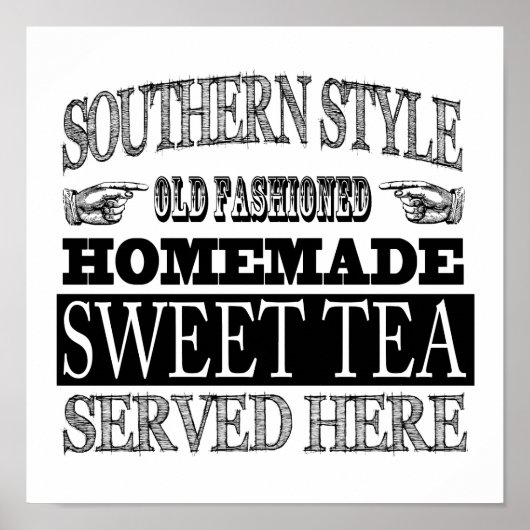 Oude Fashioned Sweet Tea Kijk Adverteren Poster (Voorkant)