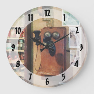 Oude Fashioned Telefoon Grote Klok