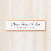 Oude fashioned & Traditional "Please have a Seat" Deurbordje (Voorkant)