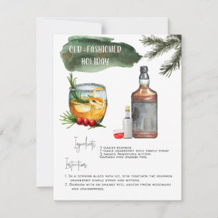 Oude fashioned   Vakantiekaart voor cocktail-cockp Kaart