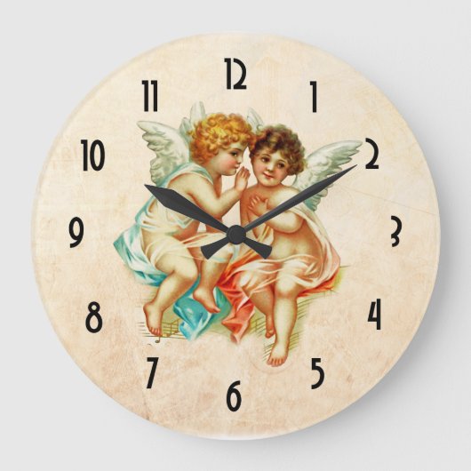 Oude Fashioned Vintage Cherub Angels Grote Klok (Voorkant)