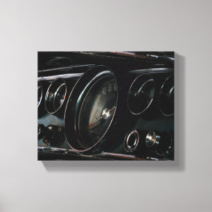 Oude fasische car-dashboarddriver canvas afdruk