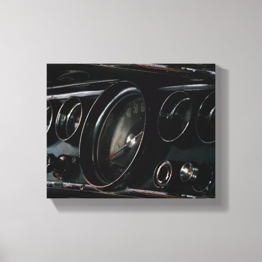 Oude fasische car-dashboarddriver canvas afdruk (Voorkant)