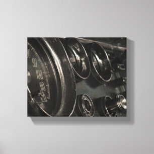 Oude fasische car-dashboarddriver canvas afdruk