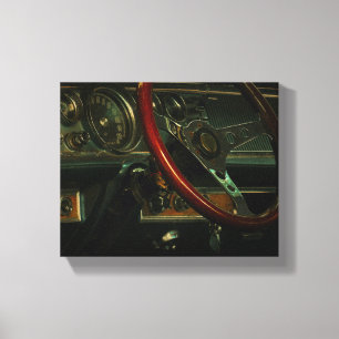 Oude fasische car-dashboarddriver canvas afdruk
