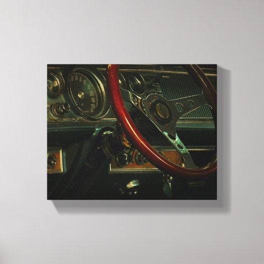 Oude fasische car-dashboarddriver canvas afdruk (Voorkant)