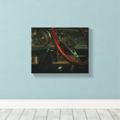 Oude fasische car-dashboarddriver canvas afdruk (Insitu (Houten vloer))