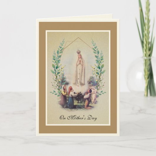 Oude Fatima Maagd Maria Katholieke Moederdag Kaart (Voorkant)