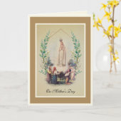 Oude Fatima Maagd Maria Katholieke Moederdag Kaart (Gele Bloem)