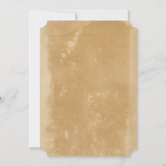 Oude Faux perkament textuur Eenvoudige bruiloft Kaart (Achterkant)