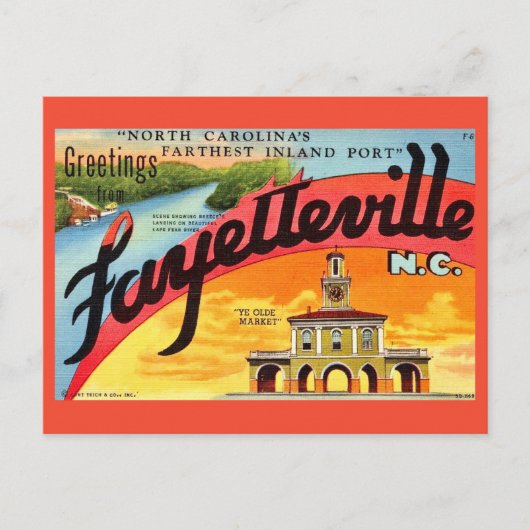 Oude Fayetteville NC Groeten  Briefkaart (Voorkant)