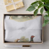 Oude fazant op tak met bomen Tekening Kleur Tissuepapier (Geschenk)