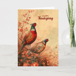 Oude fazanten in herfst Thanksgiving Feestdagen Kaart