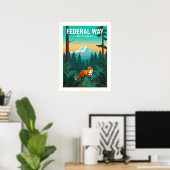 Oude Federal Way Washington Poster (Thuiskantoor)