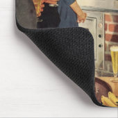 Oude feest in de keuken, bier en hapjes muismat (Hoek)