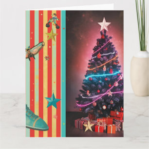 Oude feestcollage-ontwerp kaart