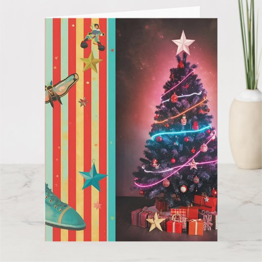 Oude feestcollage-ontwerp kaart (Voorkant)