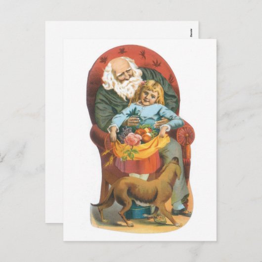 Oude feestelijke kerst feestdagenkaart (Voorkant / Achterkant)