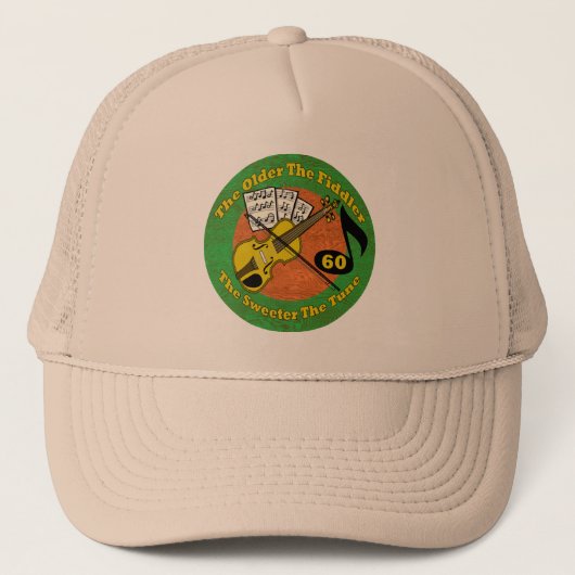 Oude Fiddler 60th Birthday Gifts Trucker Pet (Voorkant)