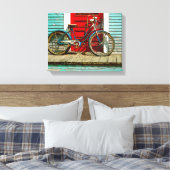 Oude fiets 14" x 11", 1.5", Enkelvoudig Canvas Afdruk (Insitu (Slaapkamer))