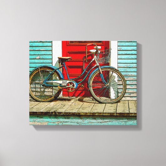 Oude fiets 14" x 11", 1.5", Enkelvoudig Canvas Afdruk (Voorkant)