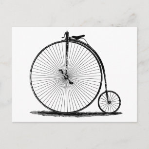oude fiets  19e eeuwse penny farthing l  briefkaart