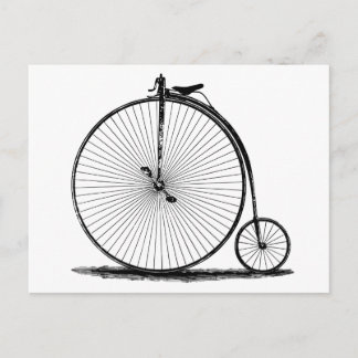 oude fiets |19e eeuwse penny farthing l briefkaart