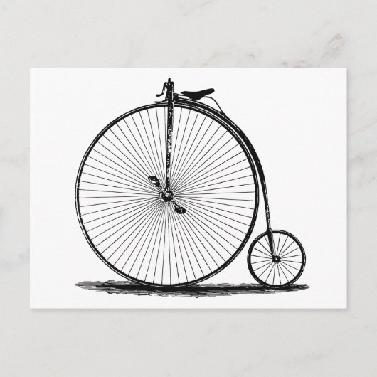 oude fiets |19e eeuwse penny farthing l briefkaart (Voorkant)