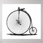 oude fiets |19e eeuwse penny farthing l  poster (Voorkant)
