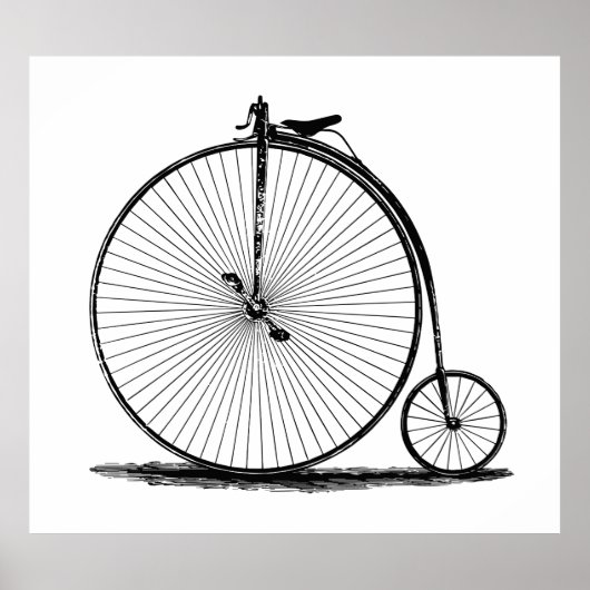 oude fiets |19e eeuwse penny farthing l  poster (Voorkant)