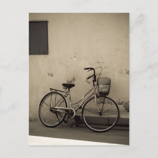 Oude fiets briefkaart (Voorkant)