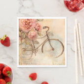 Oude Fiets en Bloemen voor Decoupage/Feestjes Servet (Insitu)