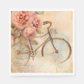 Oude Fiets en Bloemen voor Decoupage/Feestjes Servet (Voorkant)