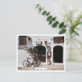 Oude fiets en winkel in Apulië Briefkaart (Staand voorkant)