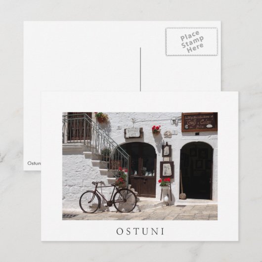 Oude fiets en winkel in Apulië Briefkaart (Voorkant / Achterkant)