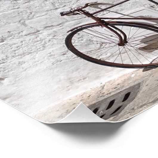 Oude fiets en winkel in Apulië Foto Afdruk (Hoek)