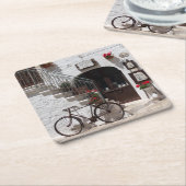 Oude fiets en winkel in Apulië Kartonnen Onderzetters (Schuin)
