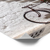 Oude fiets en winkel in Apulië Poster (Hoek)