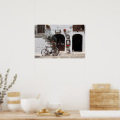 Oude fiets en winkelpui in Apulia Poster (Keuken)