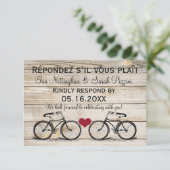 Oude fiets-huwelijk RSVP-kaarten RSVP Kaartje (Staand voorkant)