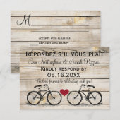 Oude fiets-huwelijk RSVP-kaarten RSVP Kaartje (Voorkant / Achterkant)