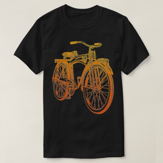 Oude fiets met biometrische gegevens t-shirt (Design voorkant)
