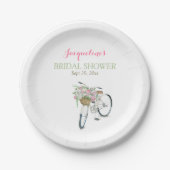 Oude  fiets met fashioned roze rozen papieren bordje (Voorkant)