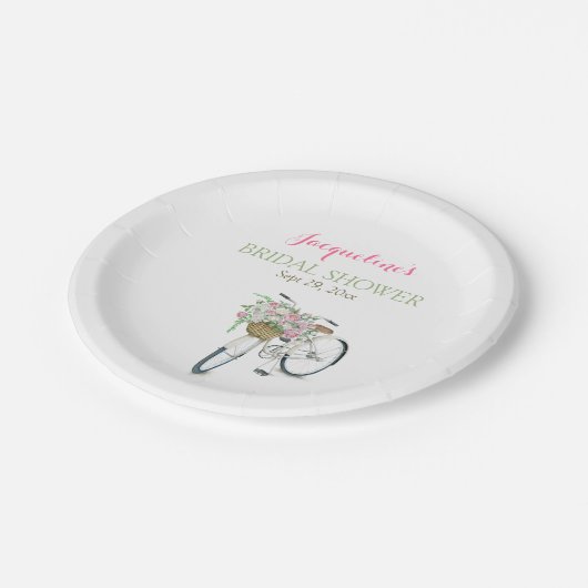 Oude  fiets met fashioned roze rozen papieren bordje (Gekanteld)