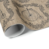 Oude fiets op jute cadeaupapier (Rol Hoek)